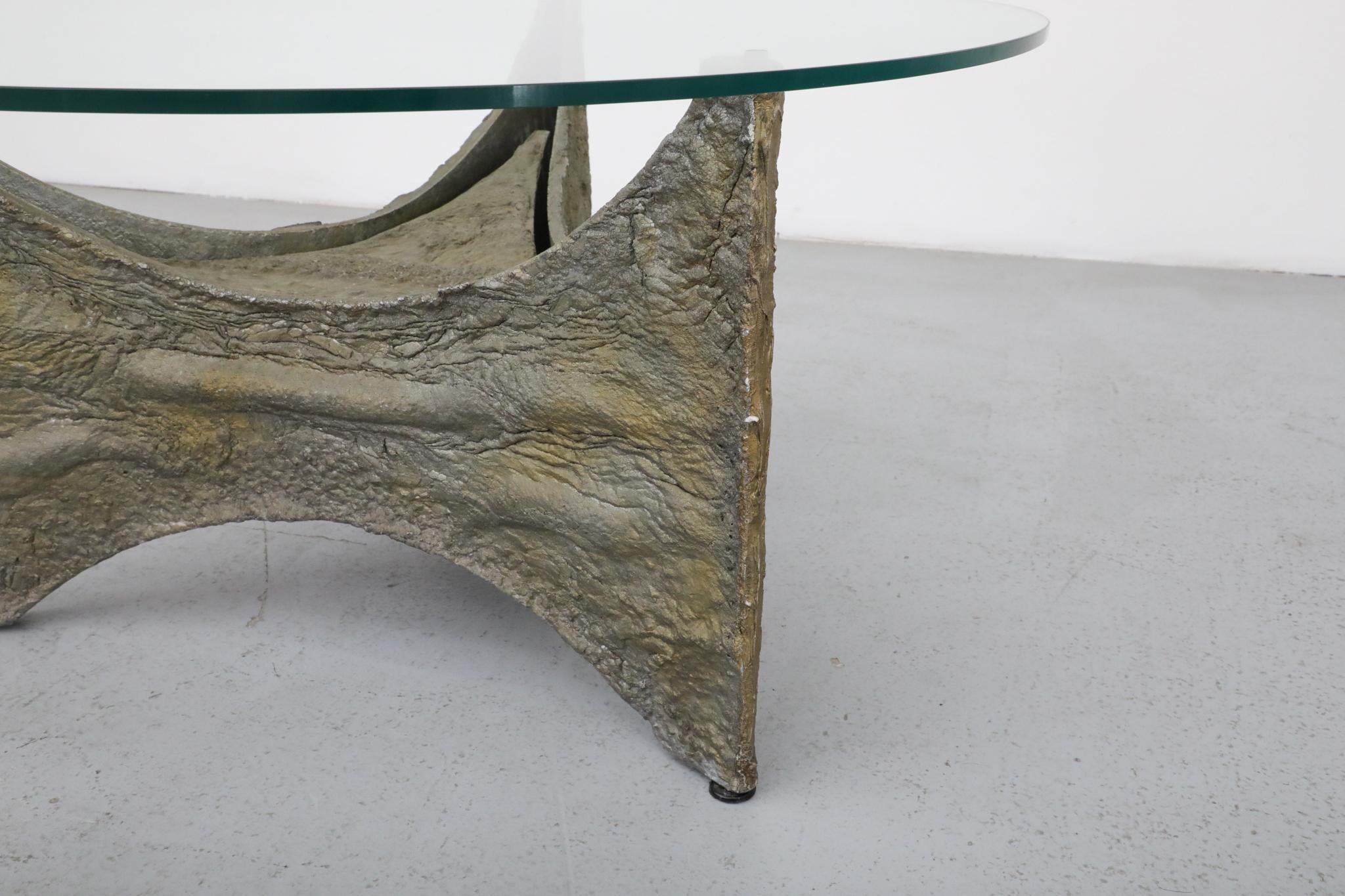 Brutalist Paul Evans Inspired Side or Coffee Table with Sculptural Base For Sale 3