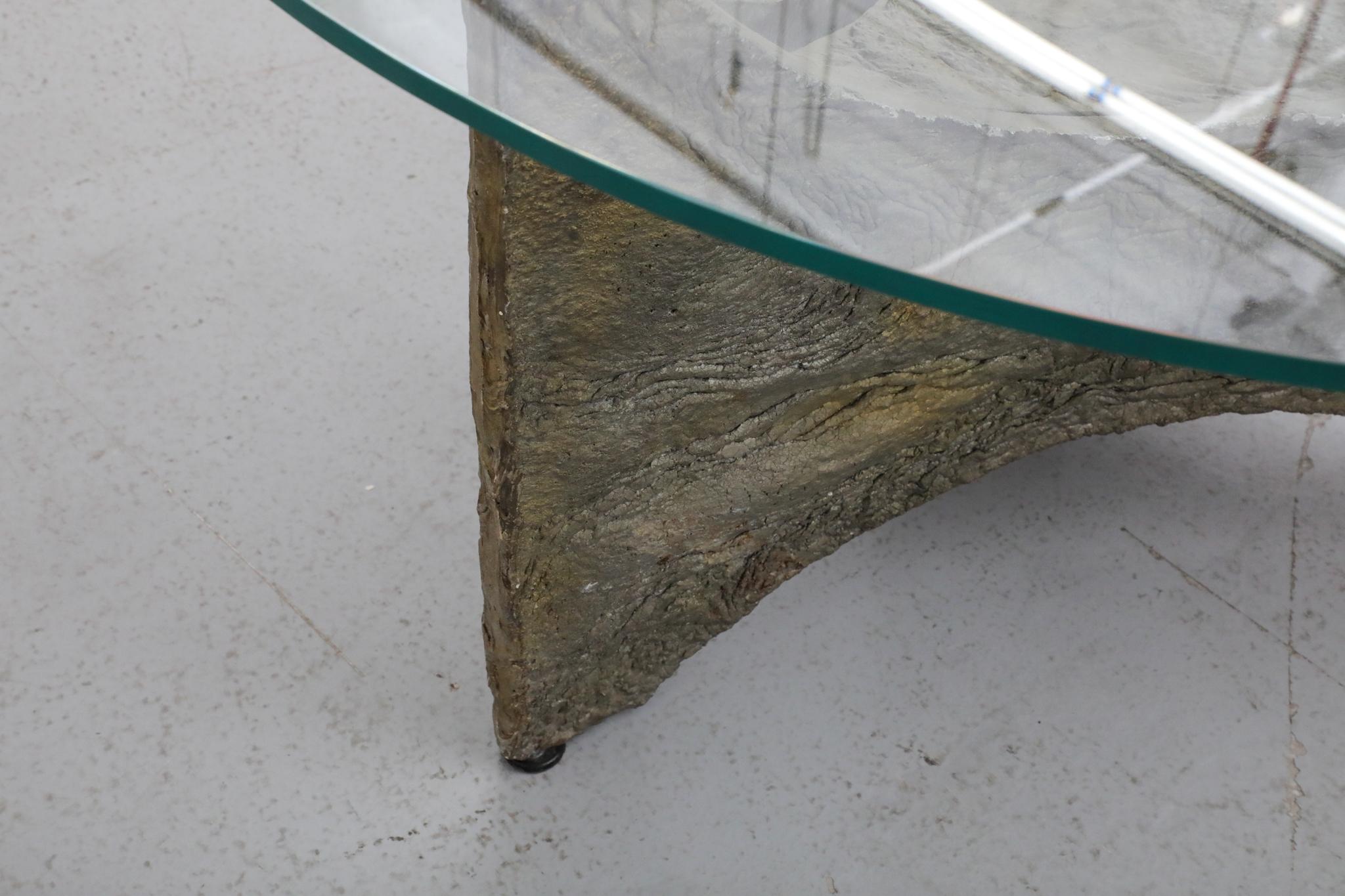 Brutalist Paul Evans Inspired Side or Coffee Table with Sculptural Base For Sale 9