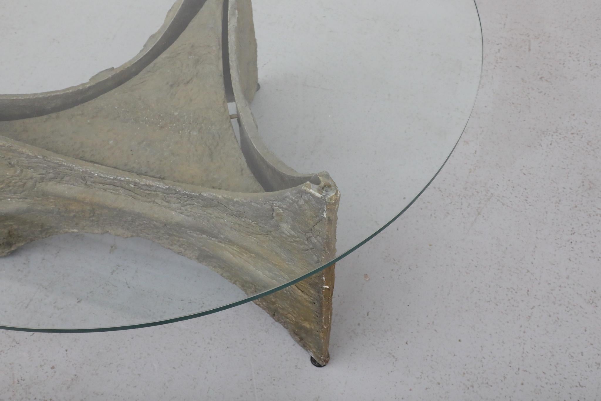 Brutalist Paul Evans Inspired Side or Coffee Table with Sculptural Base For Sale 2