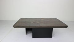 Brutalist Paul Kingma One-Off Artwork Stone & Brass Coffee Table, 1990 Holland