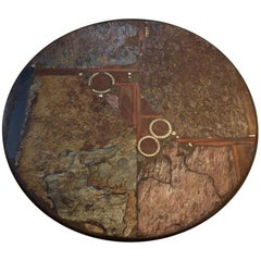 Brutalist Paul Kingma One-Off Ceramic and Brass Artwork Coffee Table, Holland