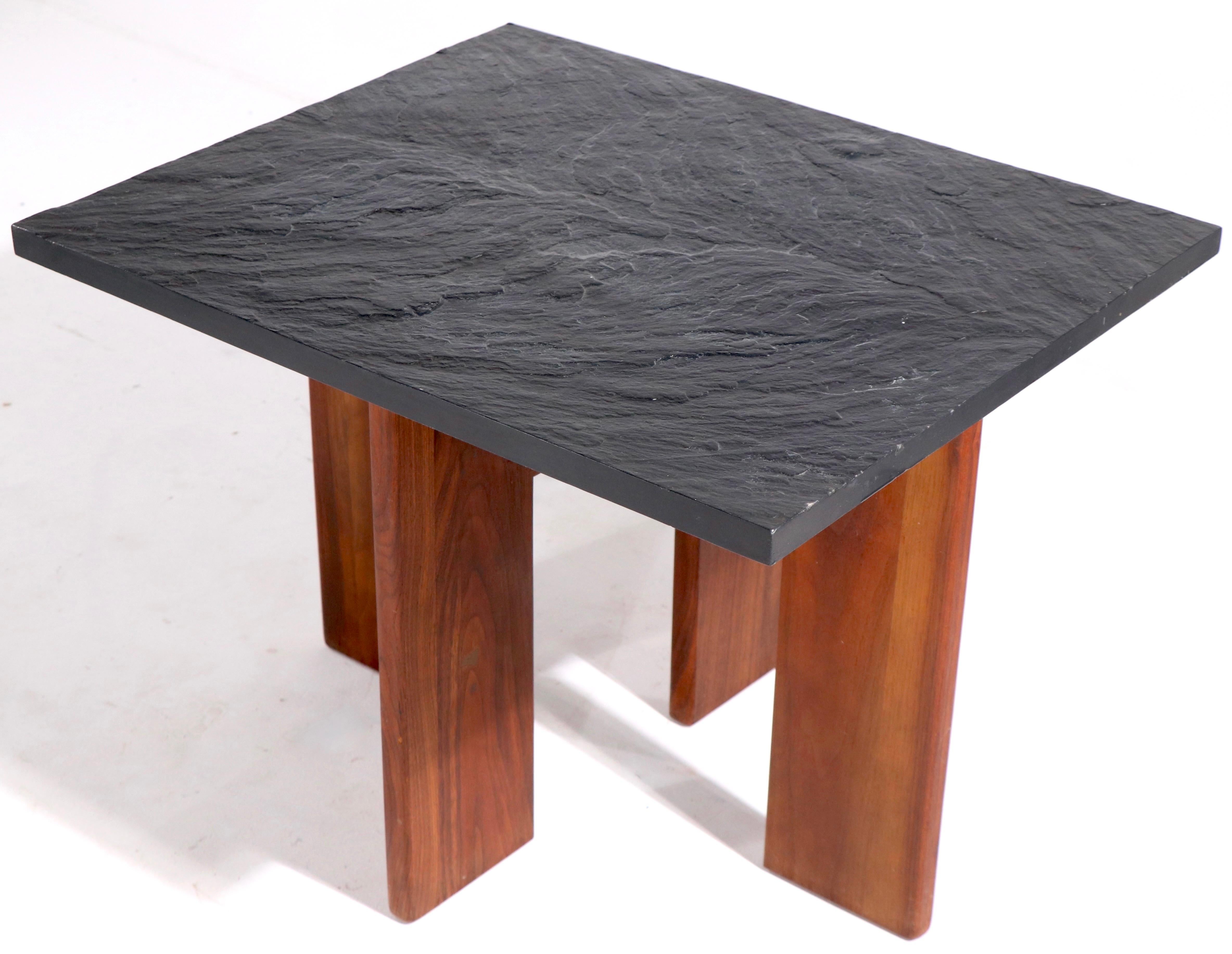 Brutalist Pearsall End Table with Faux Slate Top 2