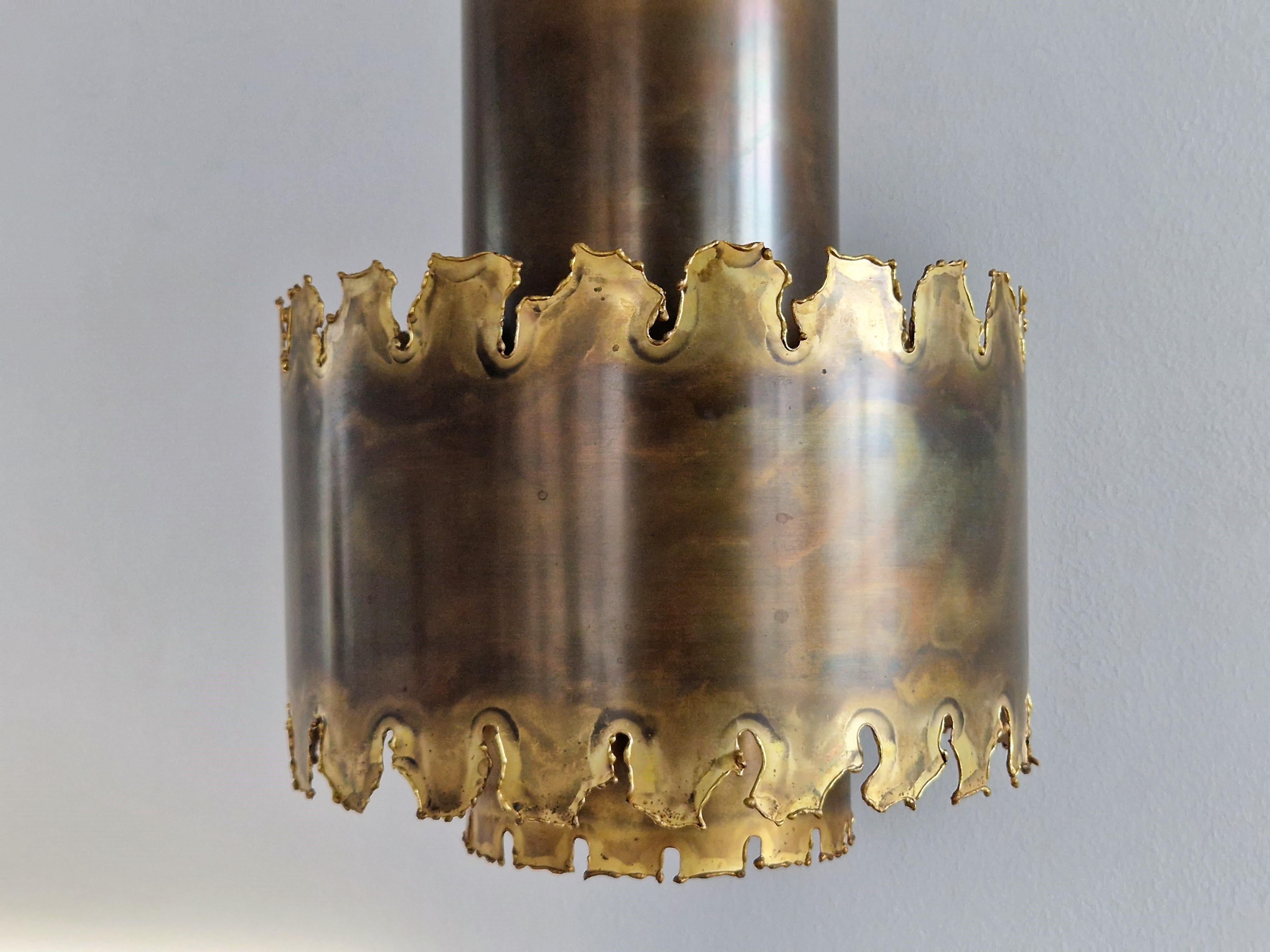 Brutalist pendant lamp by Svend Aage Holm Sorensen for Sørensen & Co. Denmark In Good Condition For Sale In Steenwijk, NL