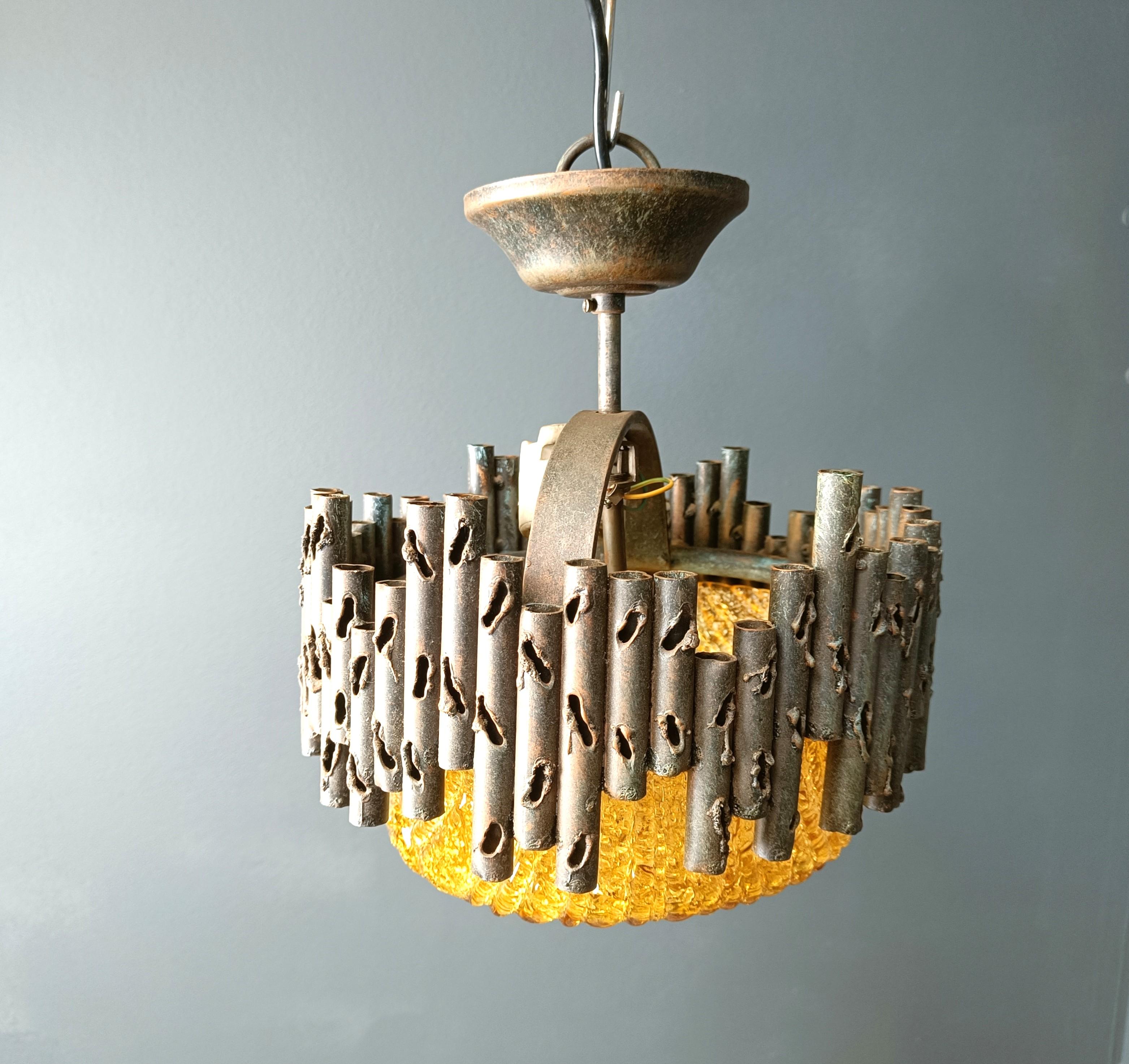 Lampade a sospensione brutaliste di Marcello Fantoni, anni '60 in vendita 3