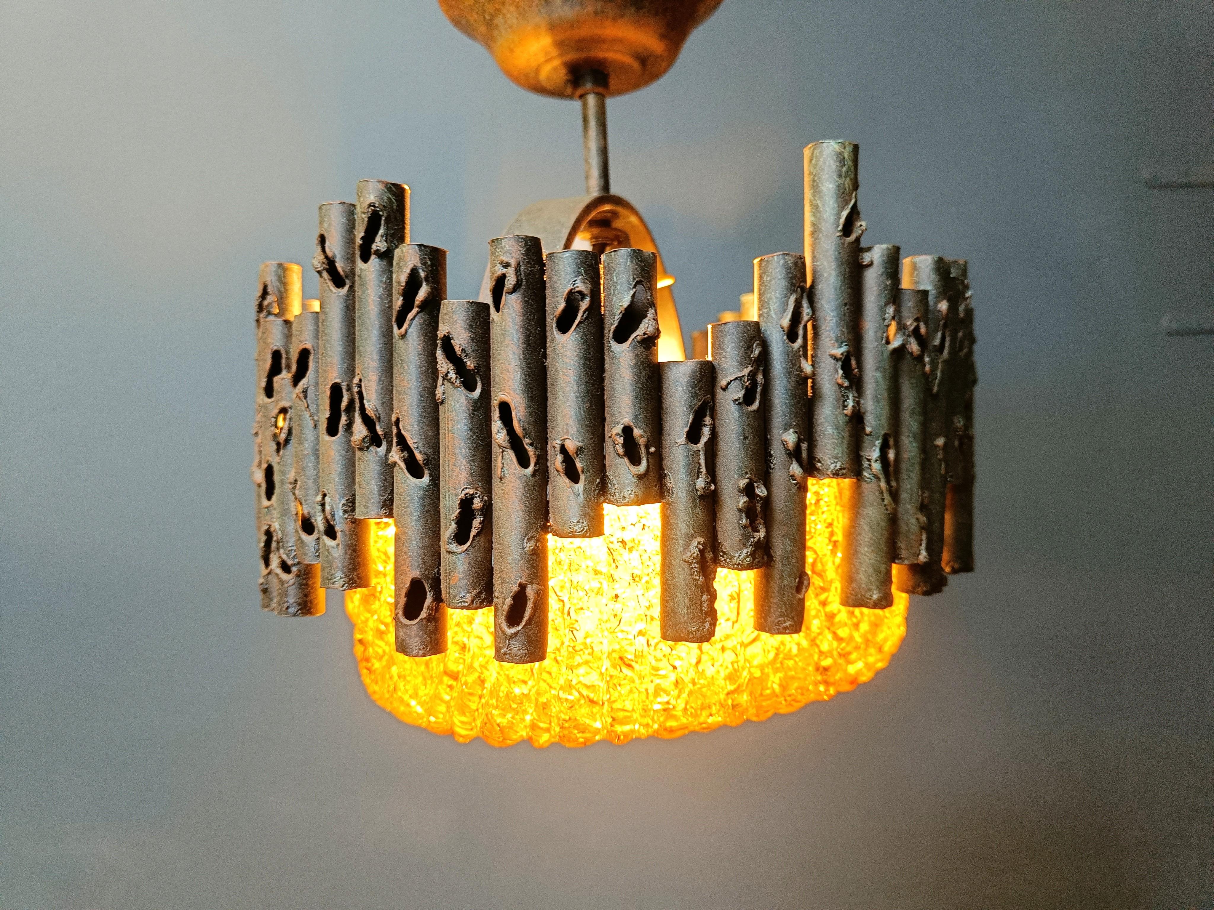 Brutalismo Lampade a sospensione brutaliste di Marcello Fantoni, anni '60 in vendita