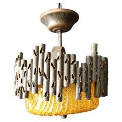 Brutalist pendant lights by Marcello Fantoni, 1960s