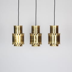 Brutalist Pendant Lights Trio by Holm Sorensen, 1960s, Denmark