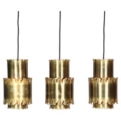 Brutalist Pendant Lights Trio by Holm Sorensen, 1960s, Denmark