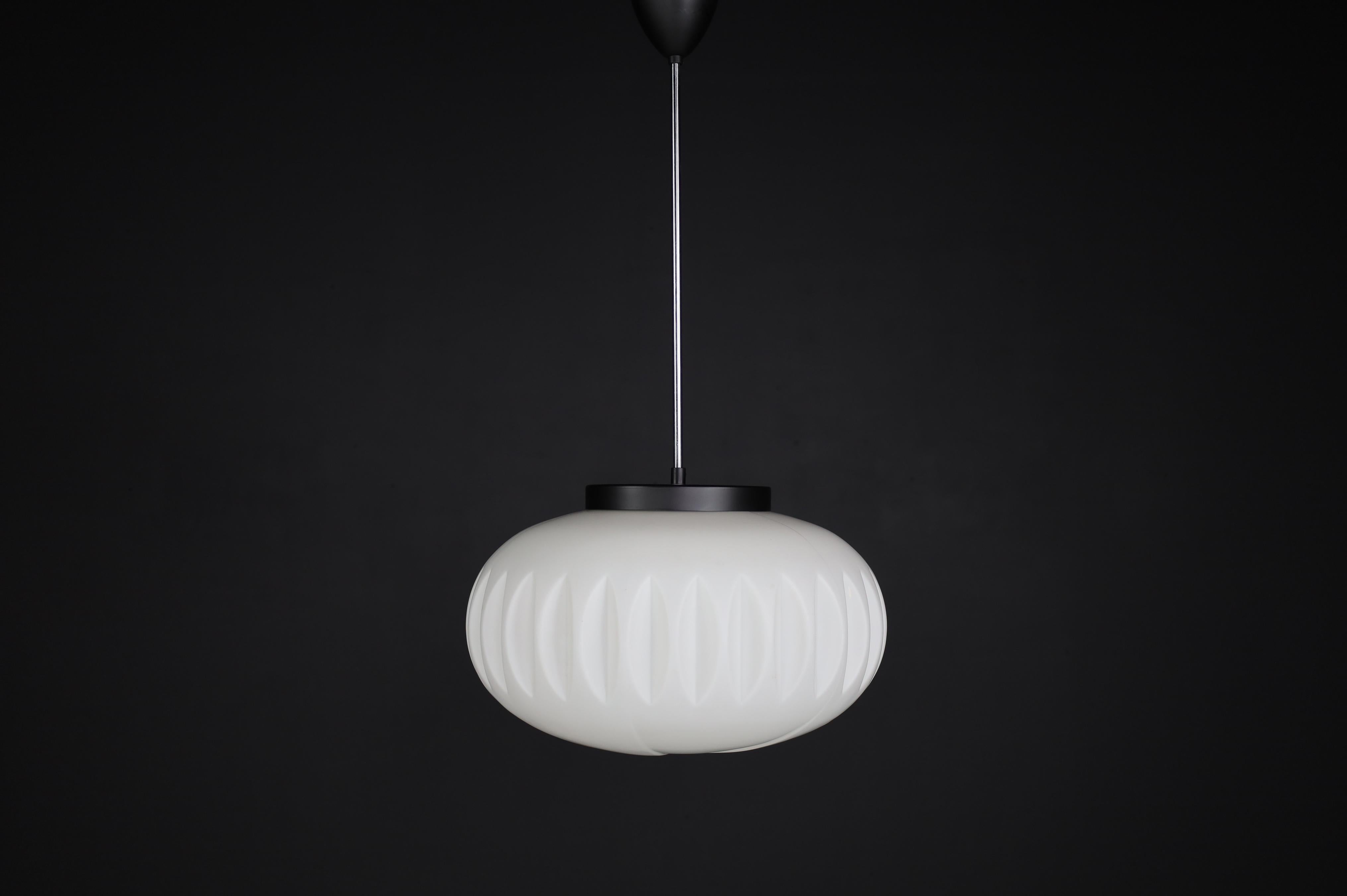 20th Century Brutalist Pendants, Structured Opaline Glass, Europe, 1960s For Sale