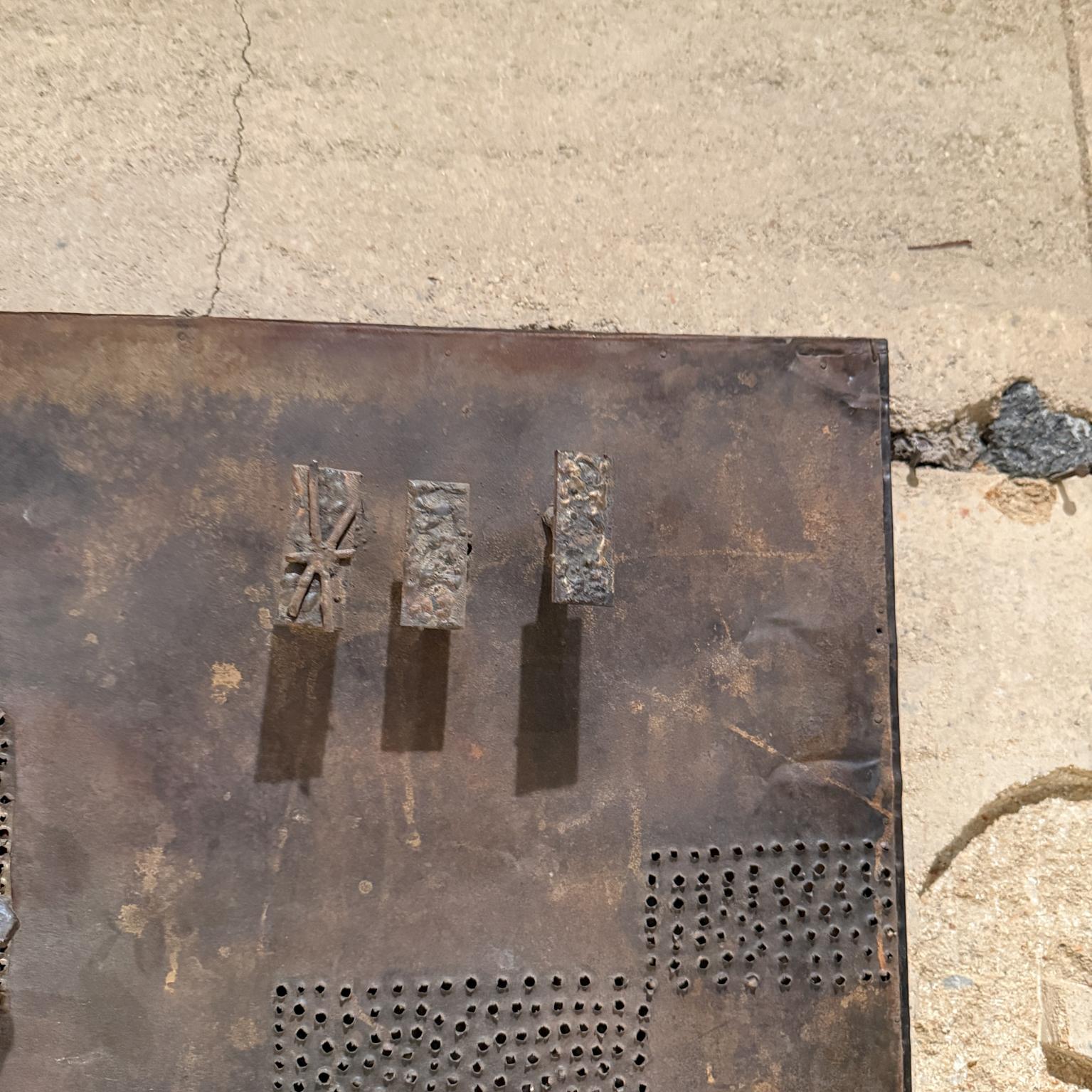 Brutalist Perforated Metal Relief Wall Art 1