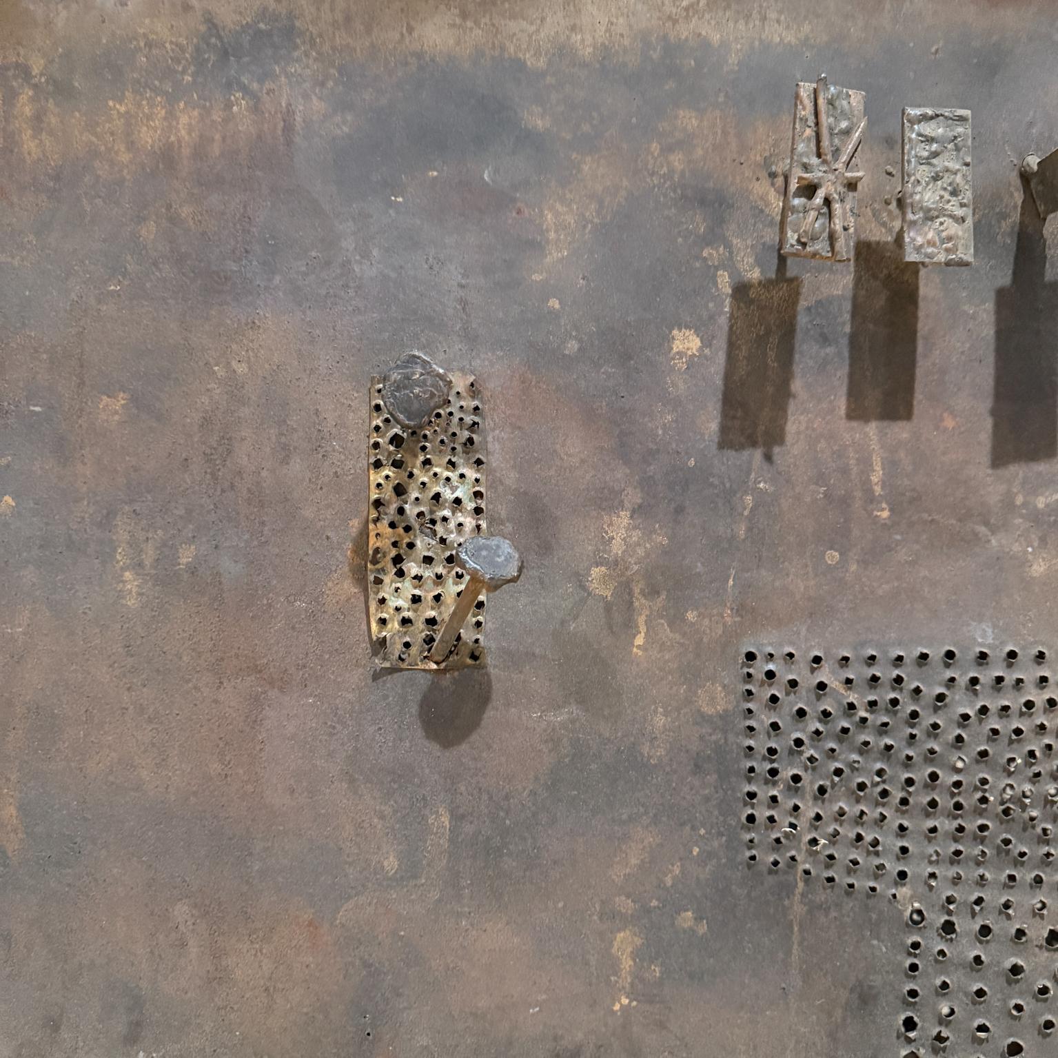 Brutalist Perforated Metal Relief Wall Art 2