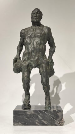 Brutalist Period Bronze Sculpture of Man