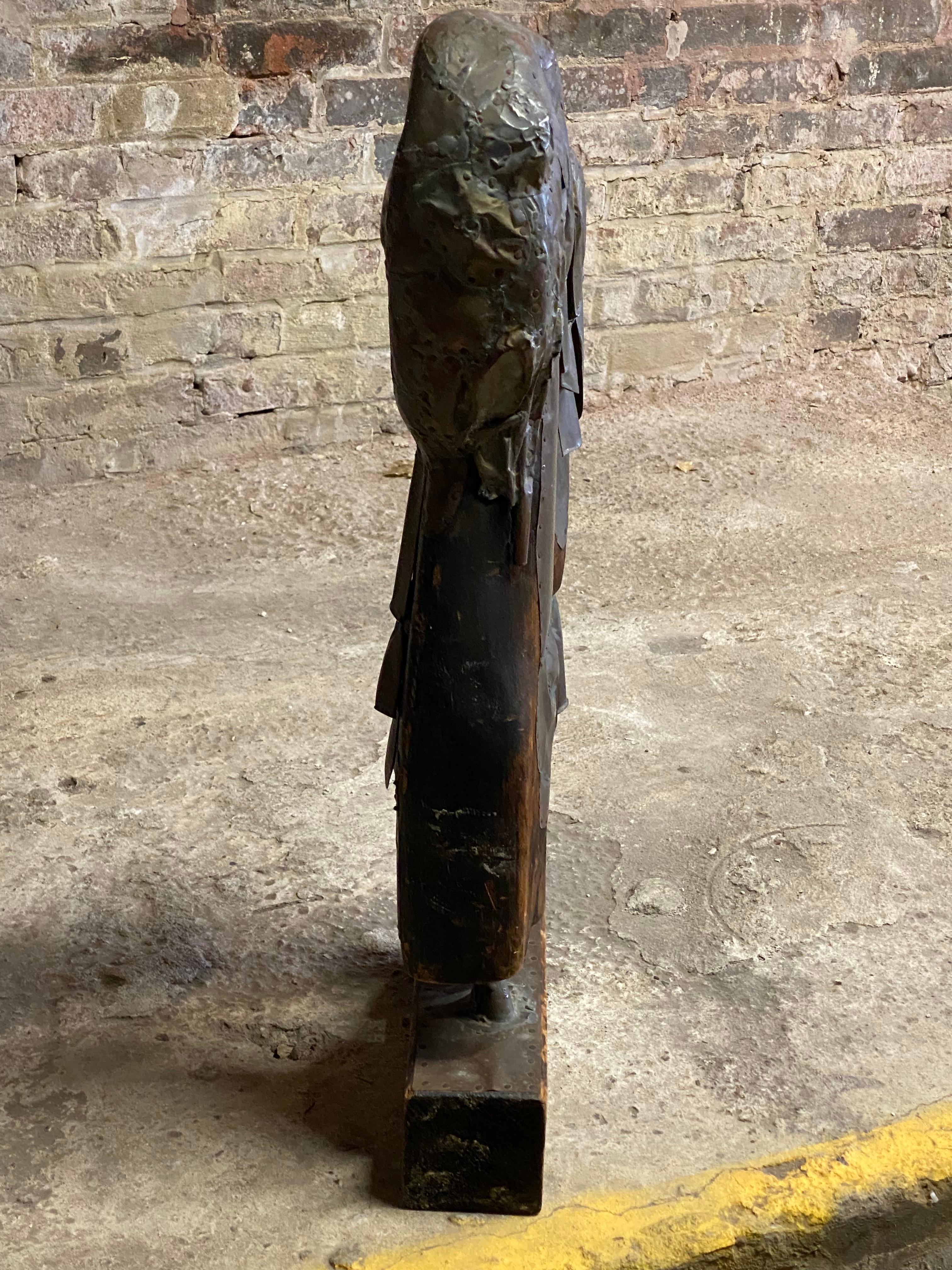 Sculpture de deux artistes d'époque brutaliste en métal mélangé et bois JN en vente 7