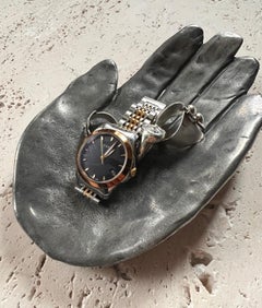 Brutalist pewter hand catchall by Patrick Meyer, late 20th century