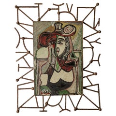 Vintage Brutalist Picasso Mosaic Style Wall Art