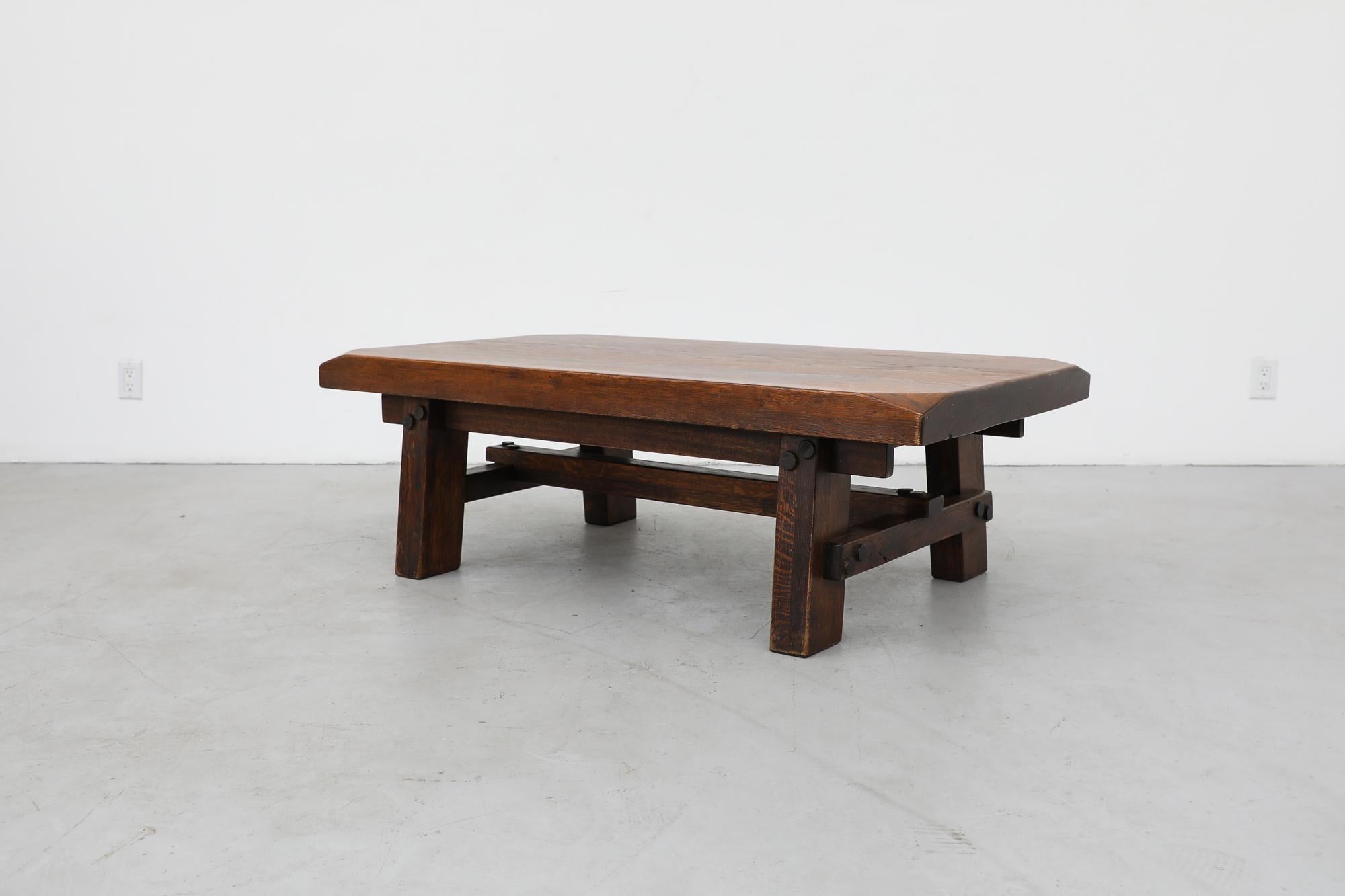 Mid-Century Modern Brutalist Pierre Chapo Inspired Coffee Table