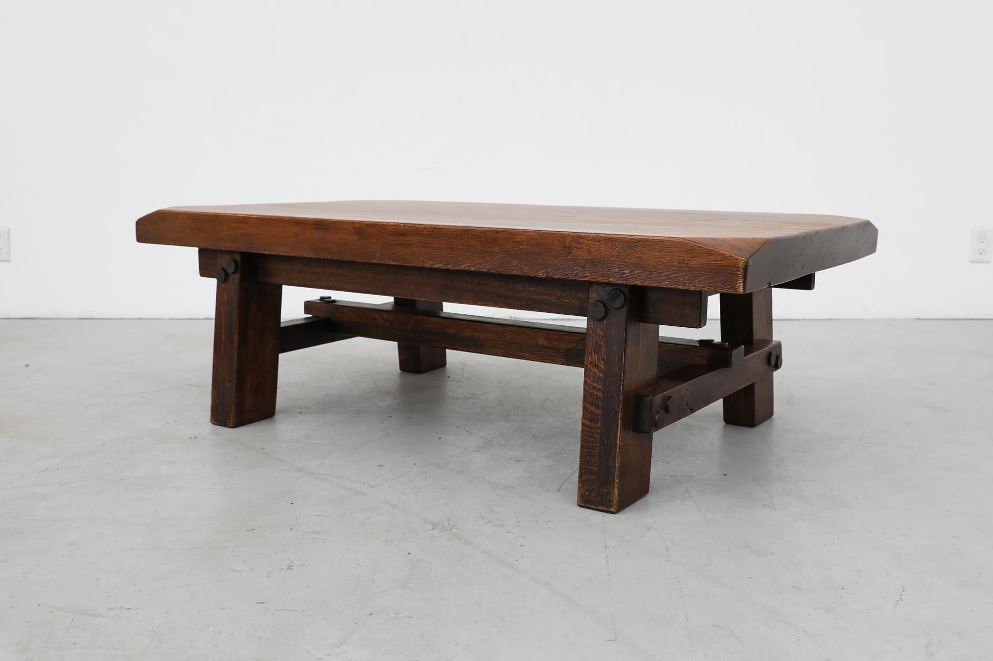 Late 20th Century Brutalist Pierre Chapo Inspired Coffee Table
