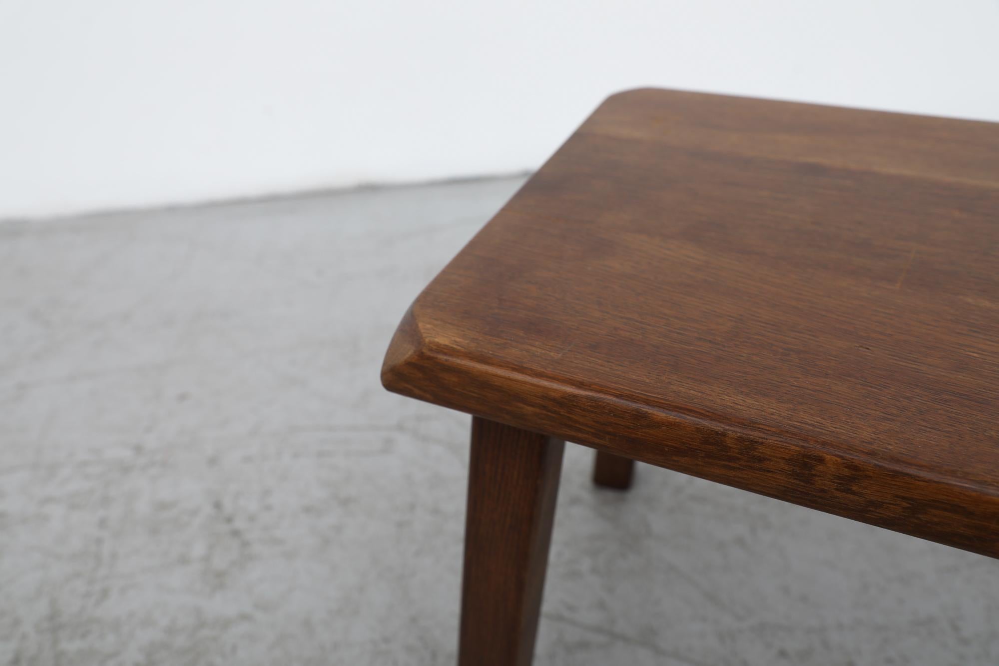Brutalist Pierre Chapo Style Dark Oak Nesting Tables with Clipped Corners 8