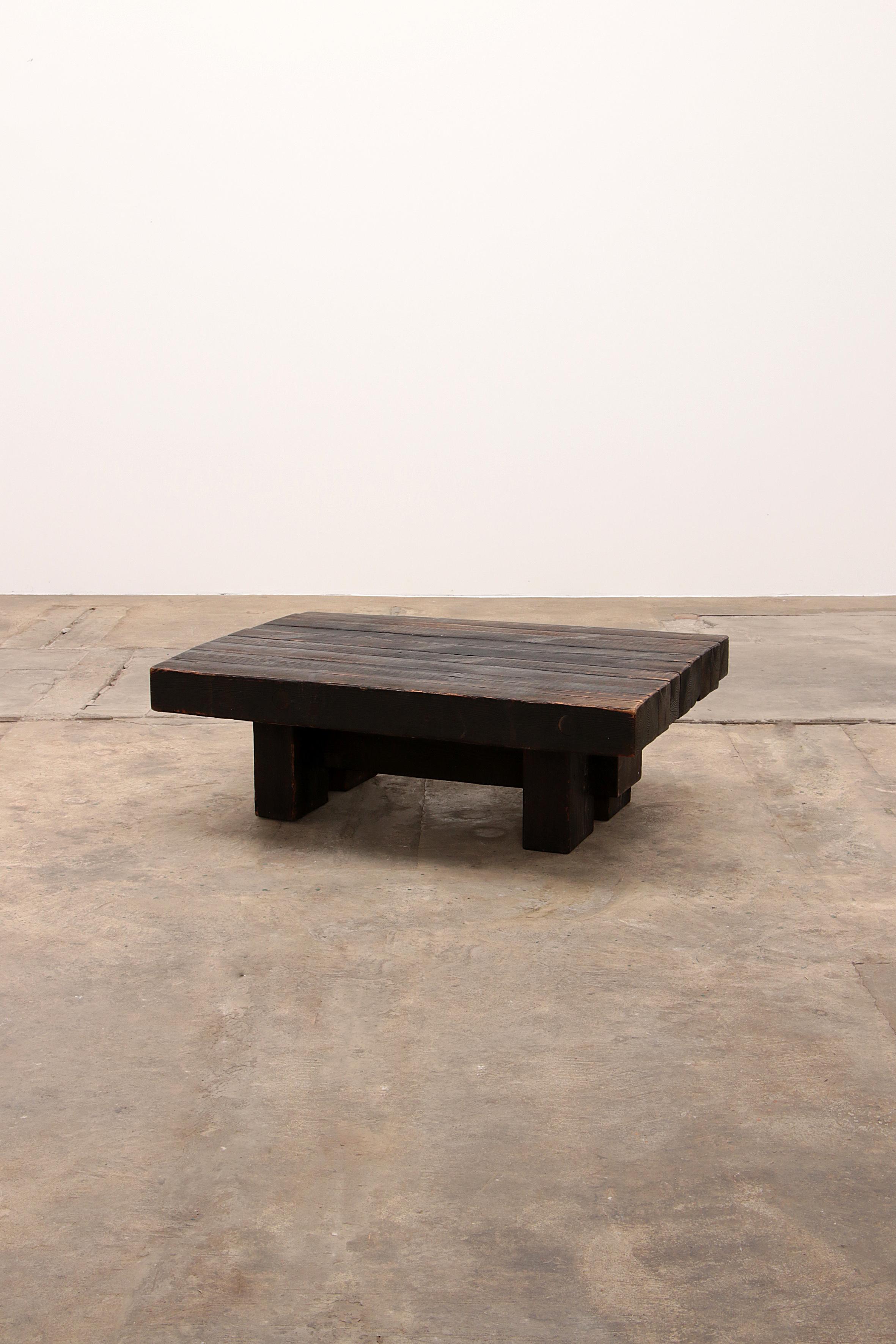 Danish Brutalist Pine Coffee Table by Jens Lyngsøe for Havdrup Trævarefabrik For Sale