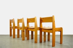 Brutalist Pine Dining Chairs by Ate Van Apeldoorn for Houtwerk Hattem, 1970s