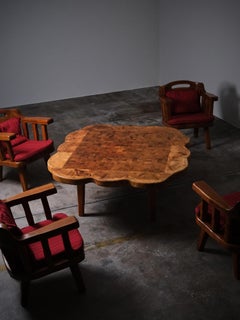 Tumbonas de pino brutalistas de Stig Sandkvist, Suecia, años 50