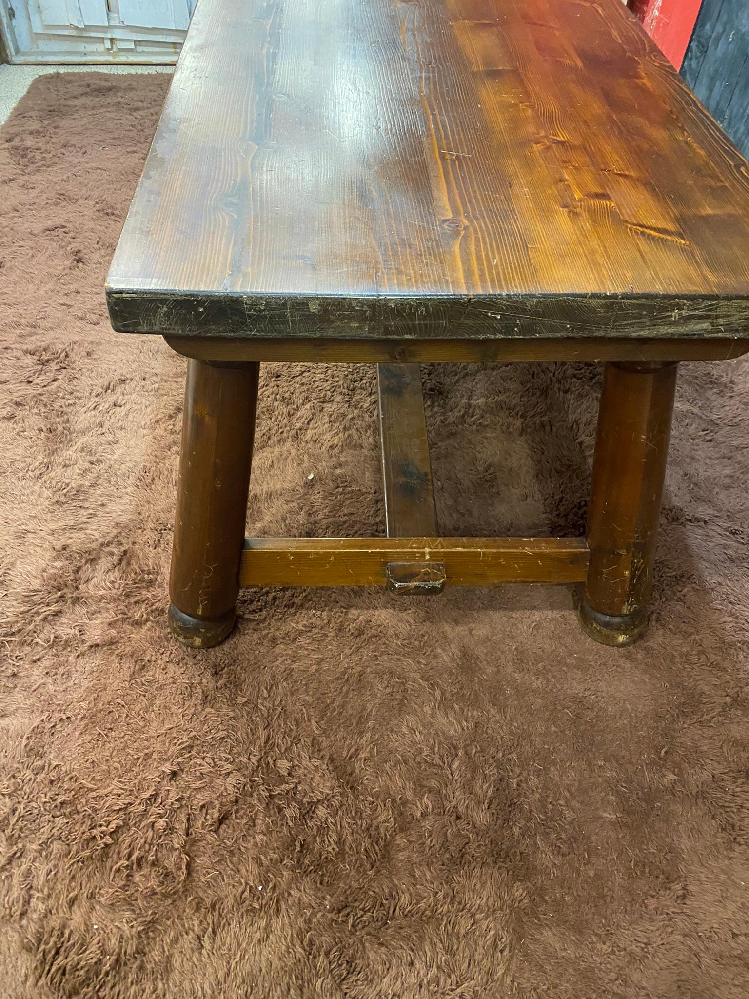 Brutalist Pine Table, circa 1950 For Sale 4