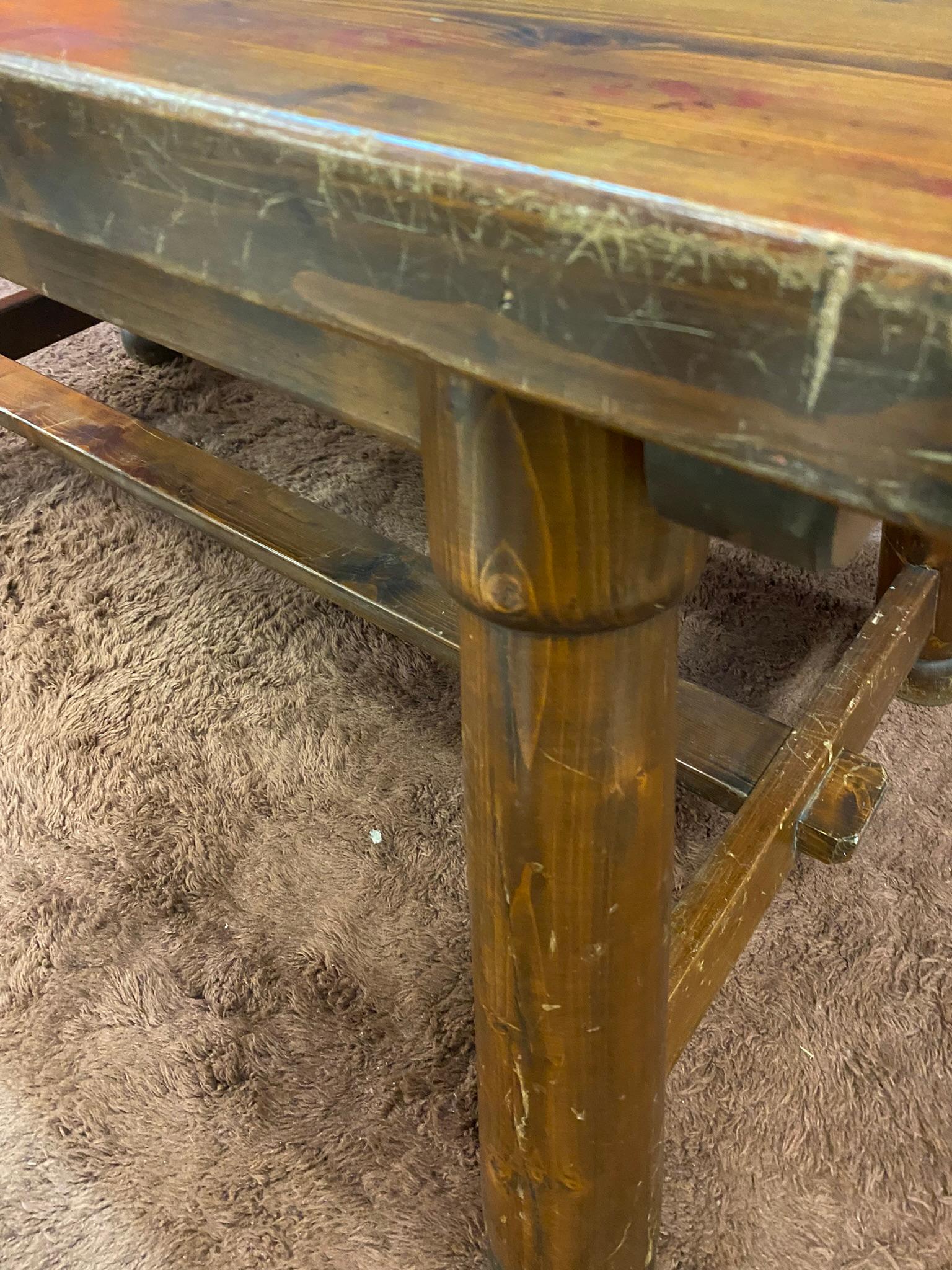 Brutalist Pine Table, circa 1950 For Sale 6
