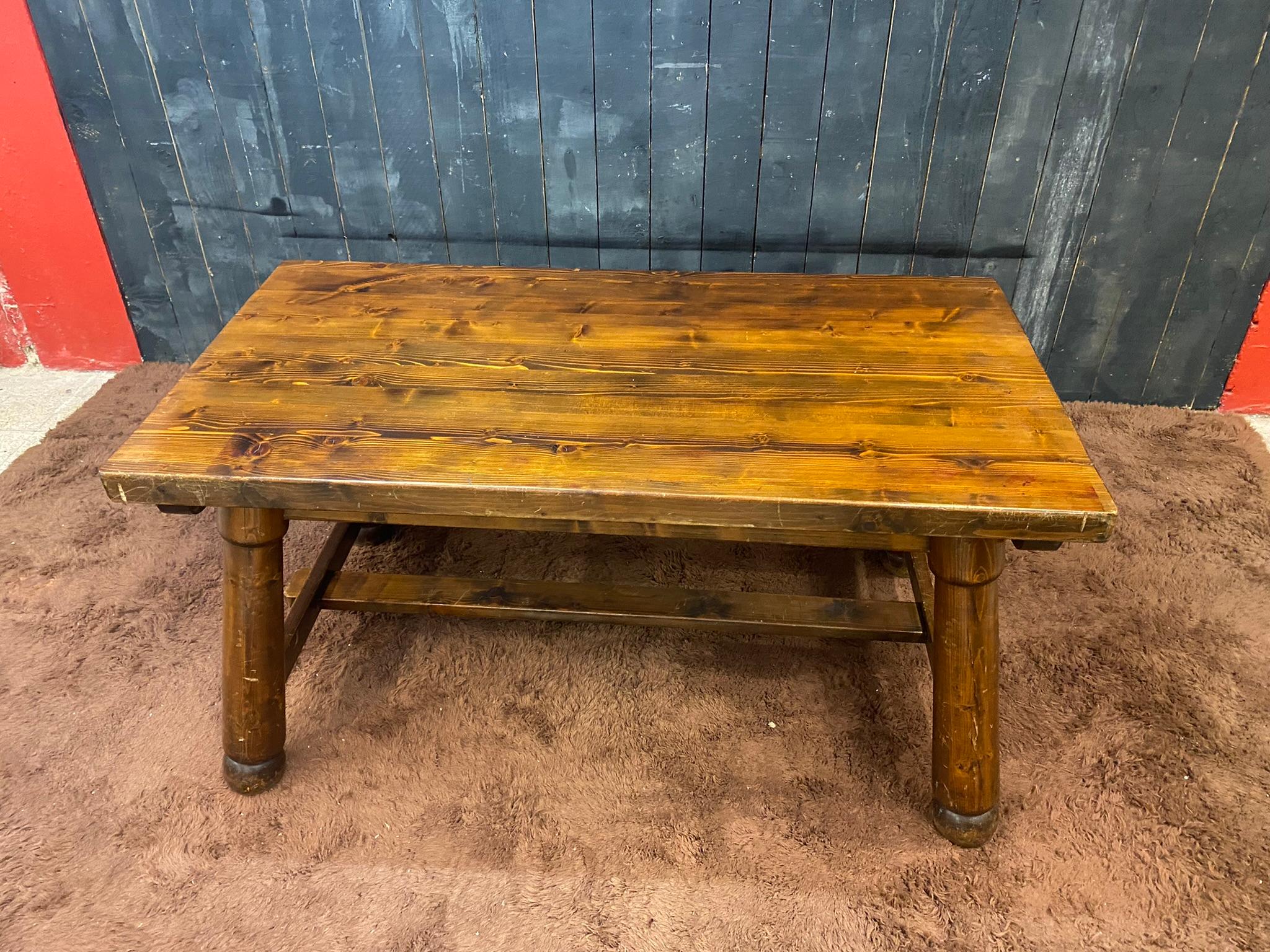Mid-20th Century Brutalist Pine Table, circa 1950 For Sale