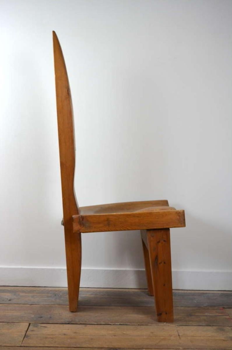 Brutalist Pine Wood Chair In Good Condition In Los Angeles, CA