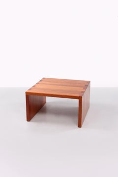 Brutalist Pine wood French coffee table, 1970 France