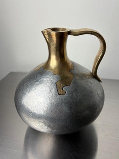 Brutalist pitcher by David Marshall, bronze & aluminium, 1970, Spain