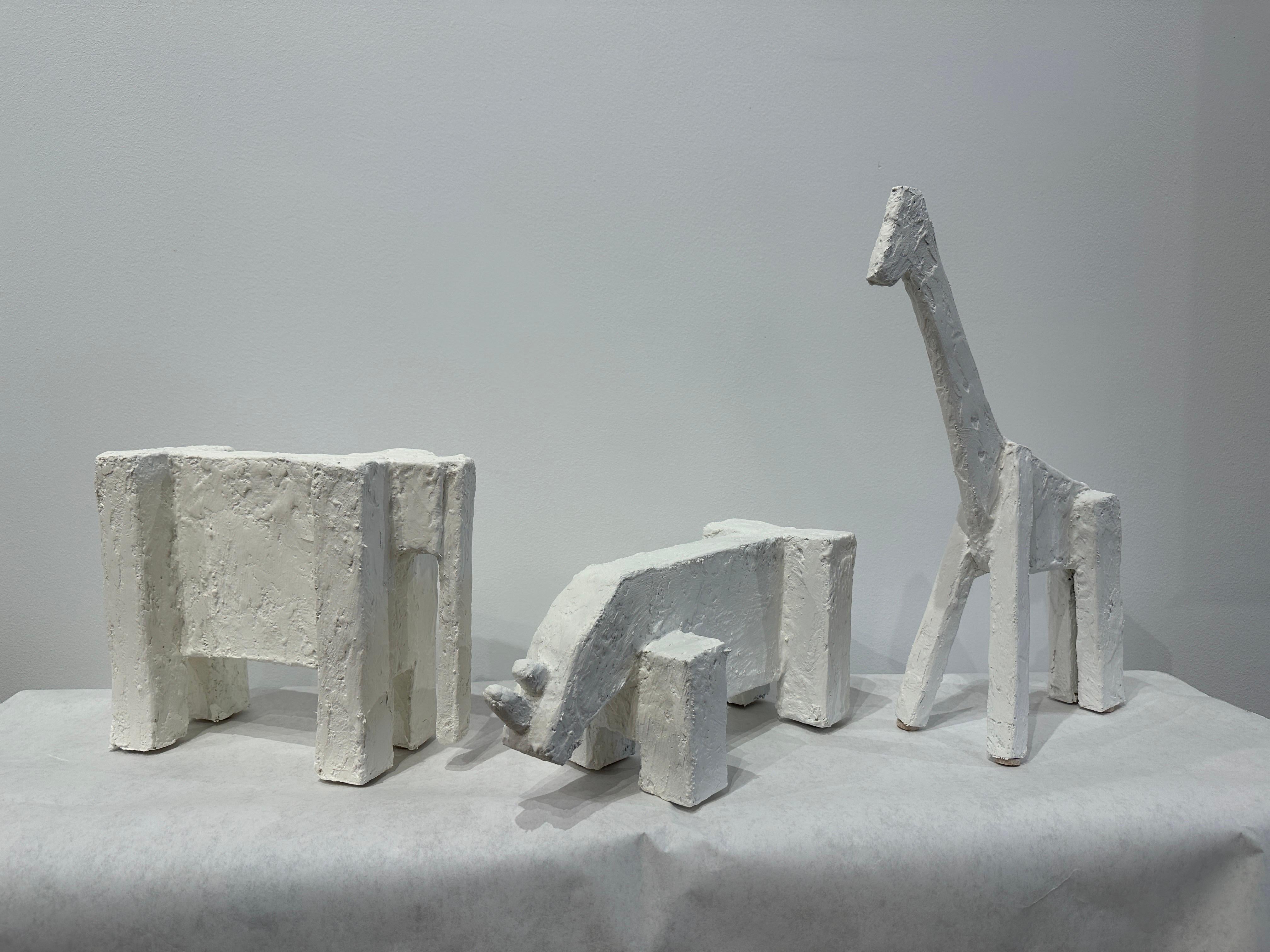 Brutalist Plaster Animal Sculptures, Italy, Set of 3 For Sale 2
