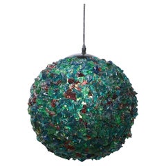 Lustre brutaliste à boules de plastique
