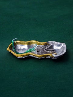 Brutalist pocket emptier by Art3, bronze and aluminum 1970, Spain