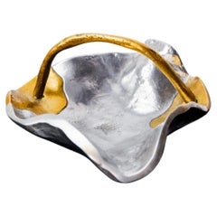 Brutalist pocket emptier by Art3, bronze and aluminum 1970, Spain