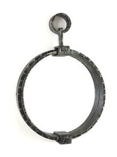 Brutalist Pocket Watch Wall Mirror in Wrought Iron, Spain
