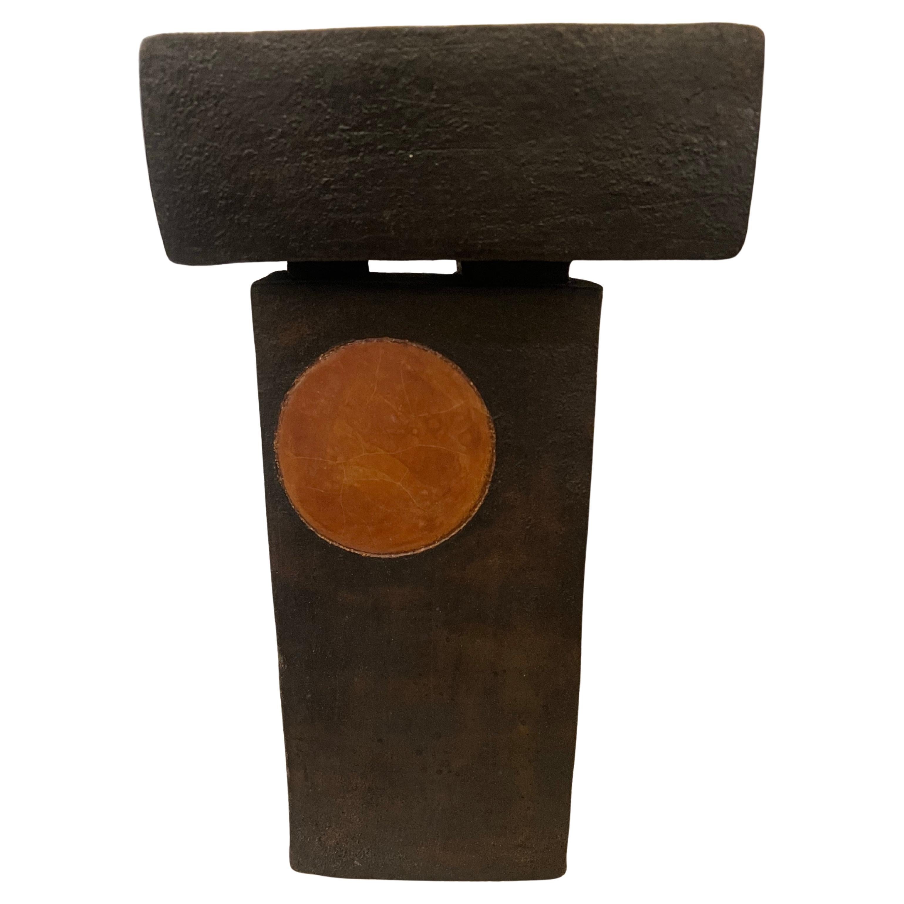 Nice rare unsigned piece, circa 1980's abstract brutalist ceramic piece unique .