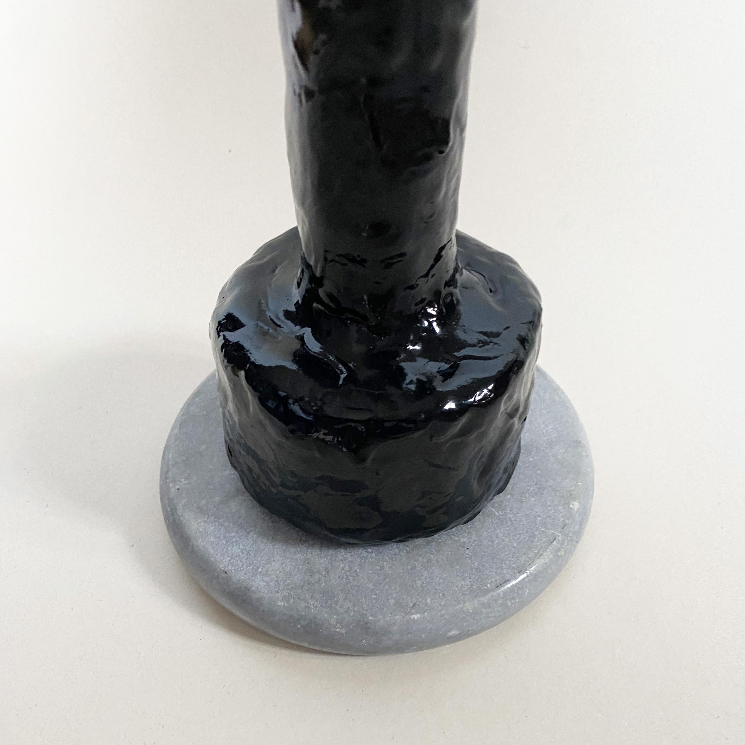 Sculptural Brutalist candlestick by Jonathan Christian.
  