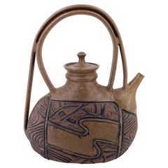 Brutalist Pottery Pitcher by California Artist Phil Barr