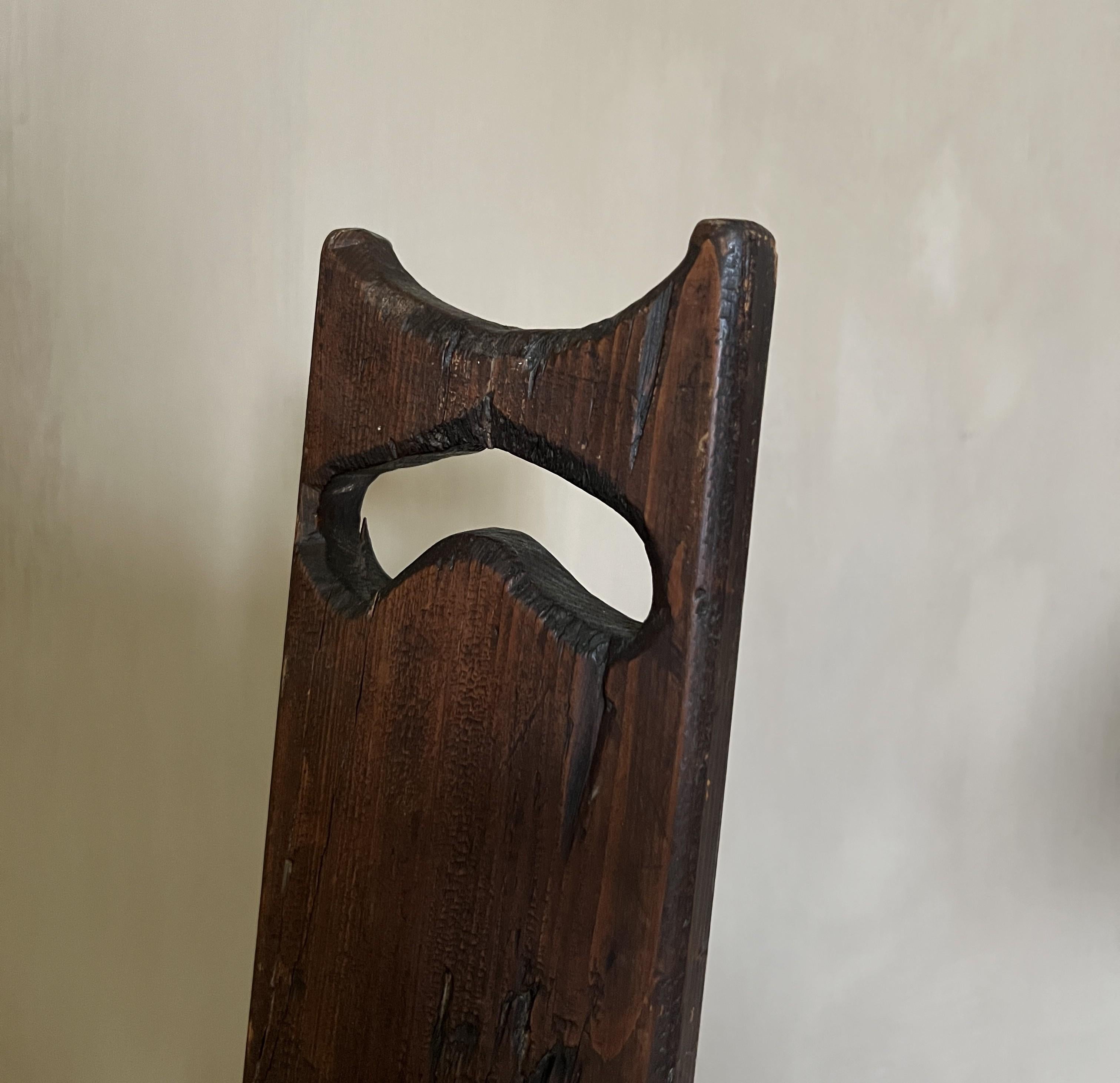 Brutalist Primitive 19th century milking stool For Sale 3