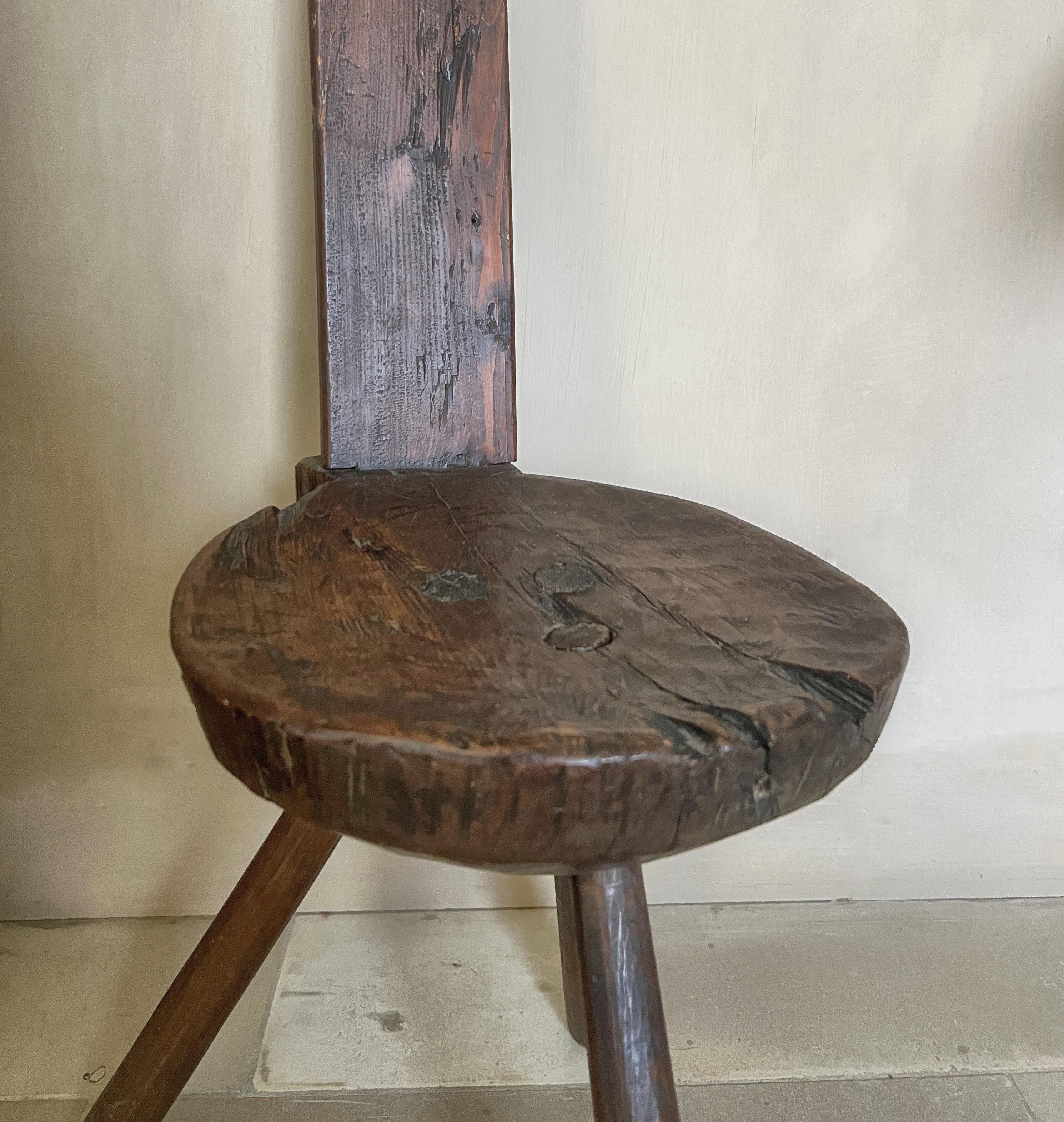 Italian Brutalist Primitive 19th century milking stool For Sale