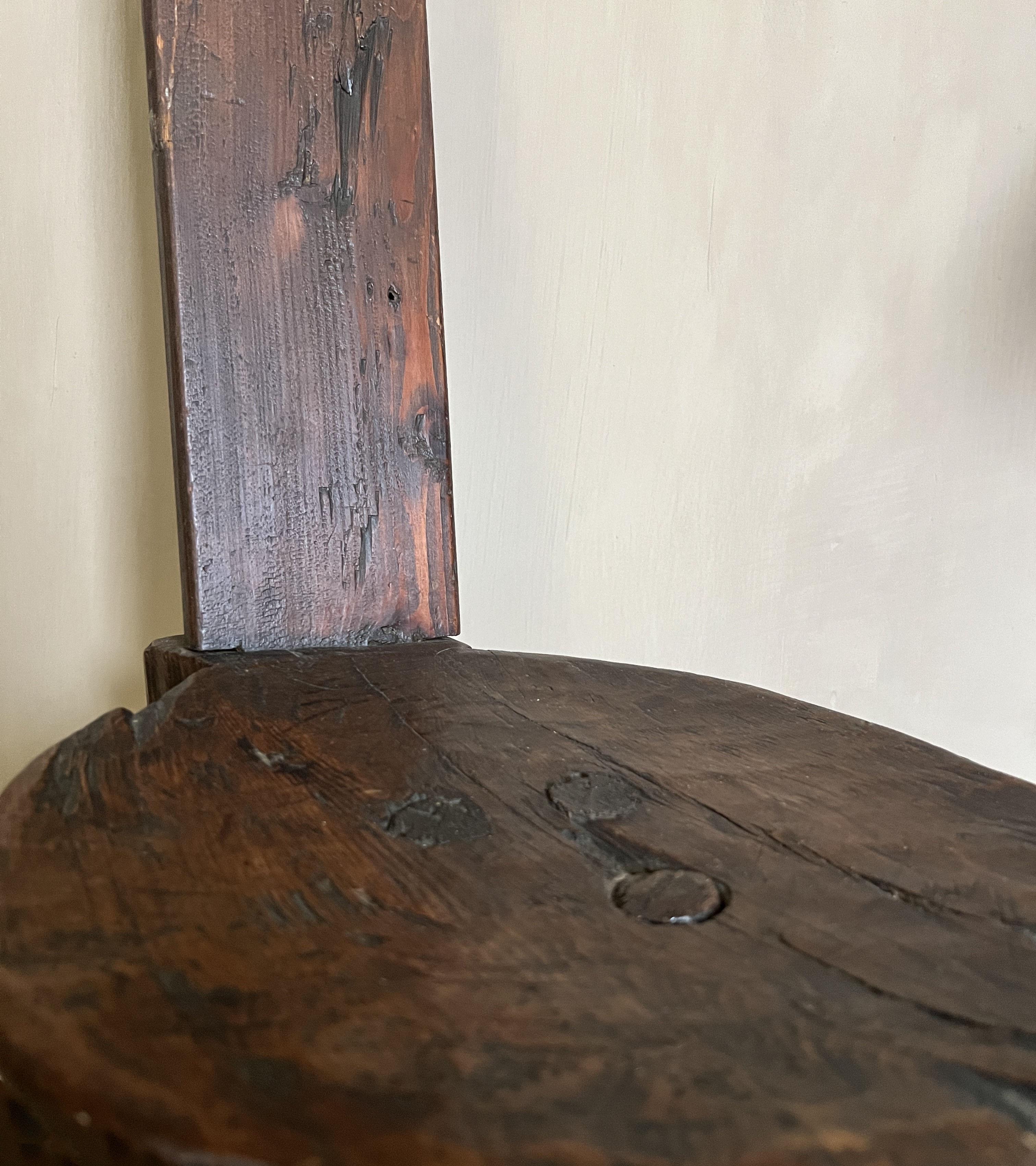 Hand-Crafted Brutalist Primitive 19th century milking stool For Sale