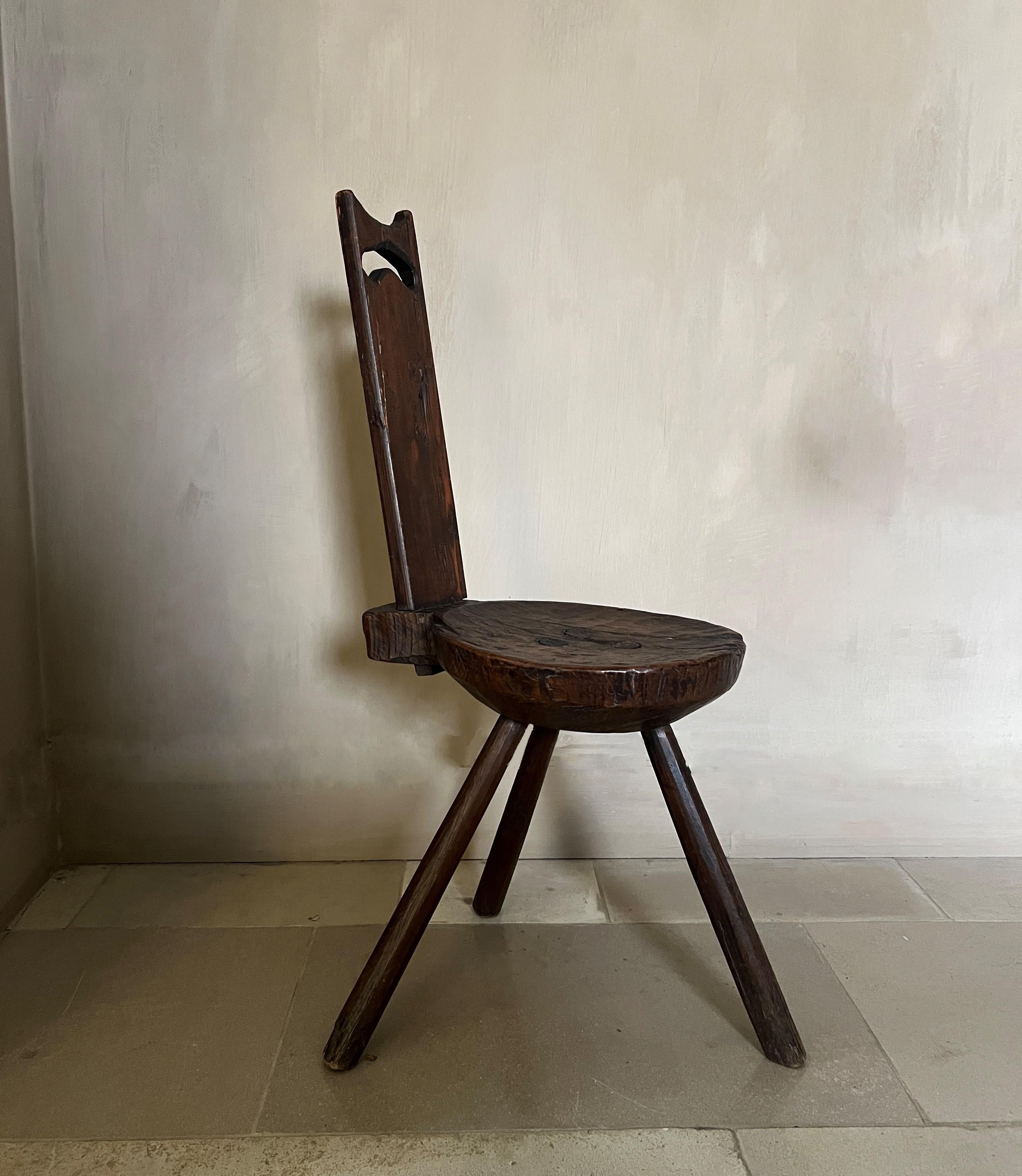 19th Century Brutalist Primitive 19th century milking stool For Sale