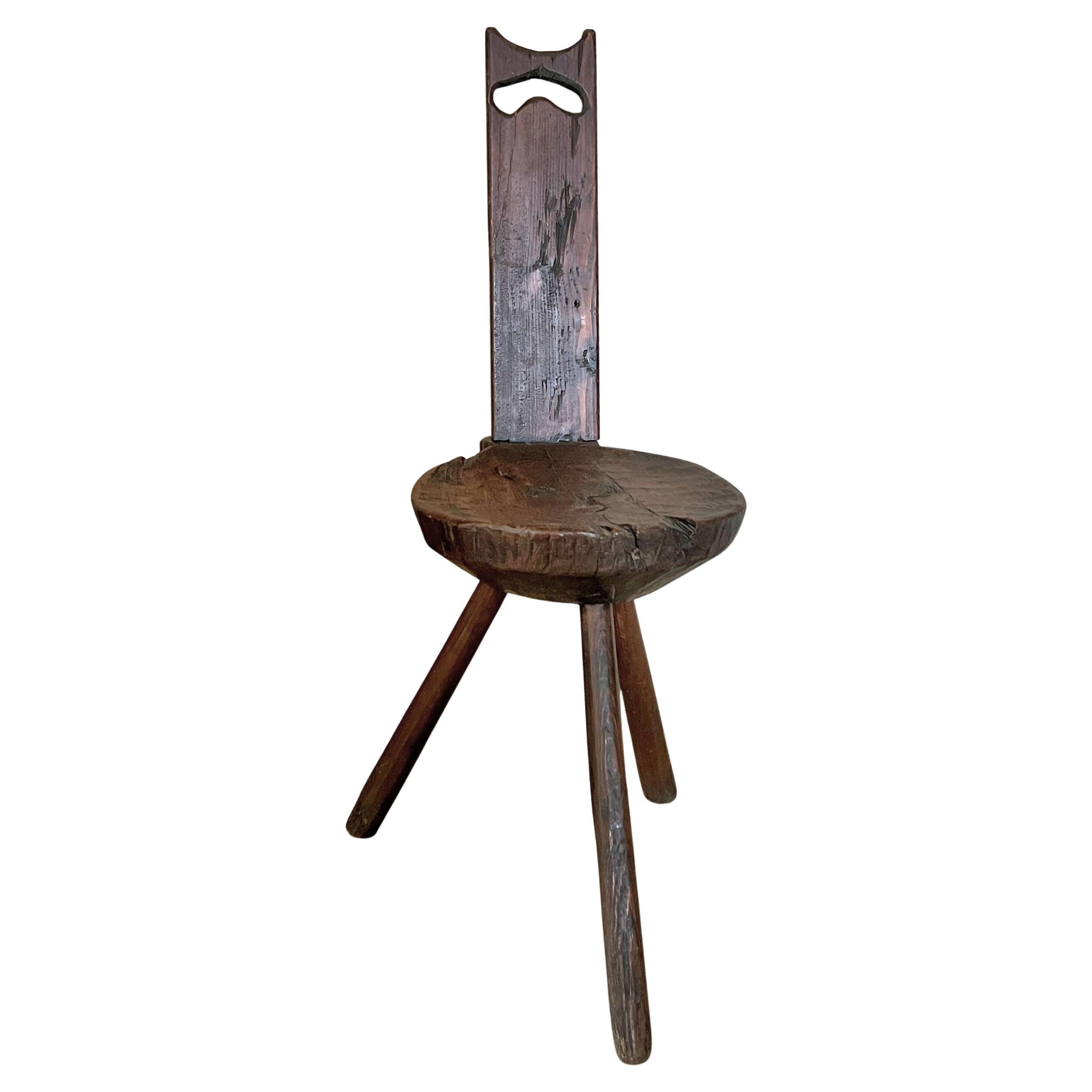 Brutalist Primitive 19th century milking stool For Sale