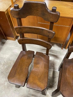 Brutalist Primitive Danish Oak Dining Scandinavian Chairs