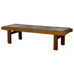 Brutalist Primitive Mosaic Stone Coffee Table