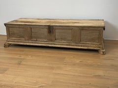 Brutalist, Primitive Spanish Chest in a Bleached Wood