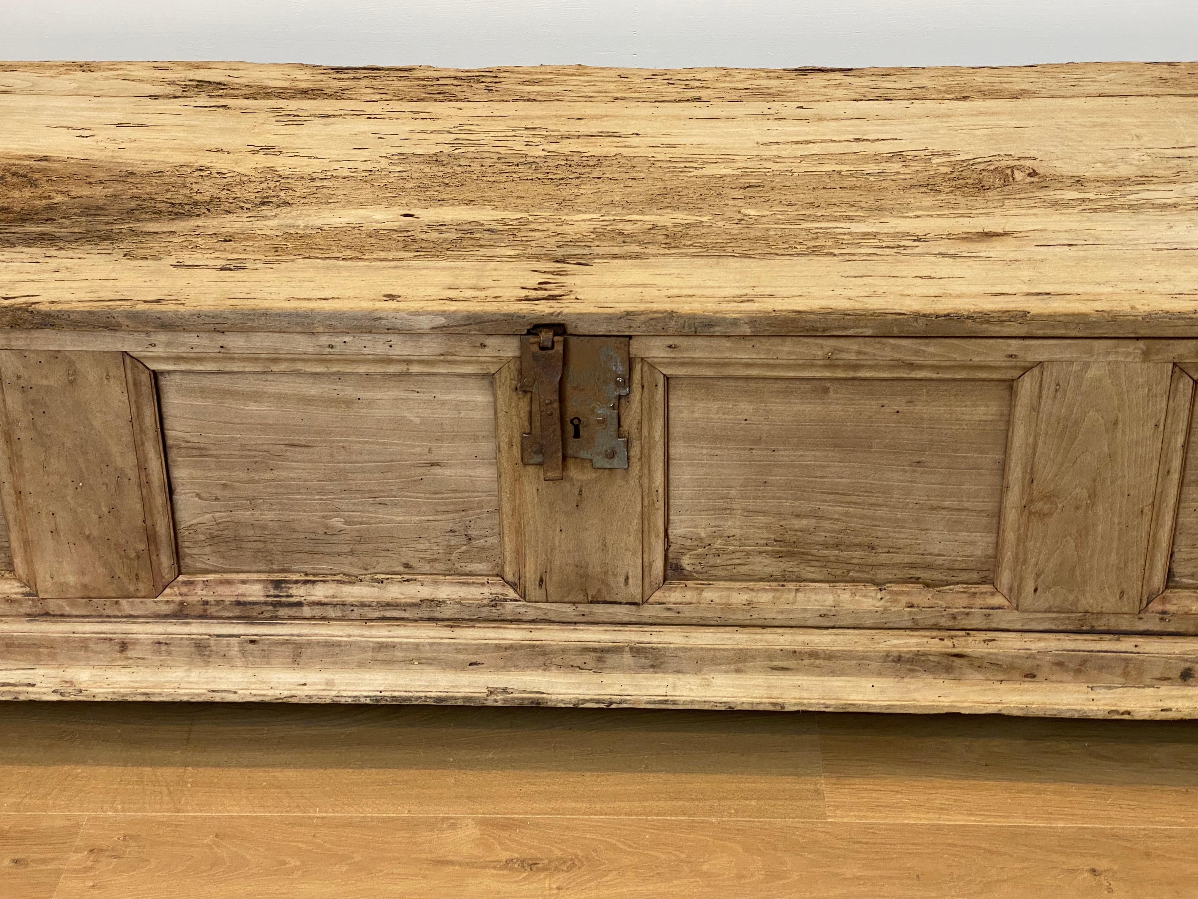 Brutalist, Primitive Spanish Chest in a Bleached Wood For Sale 2