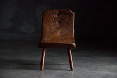 Brutalist Pyrenean Monoxyle Stool, France, 1950s