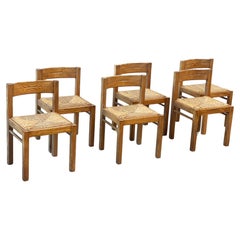 Brutalist rattan dining chairs